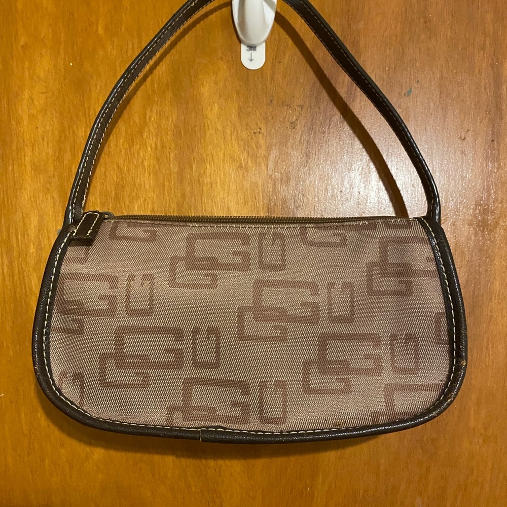 Guess Brown Logo Patterned Women's Small Strap Bag - image 2